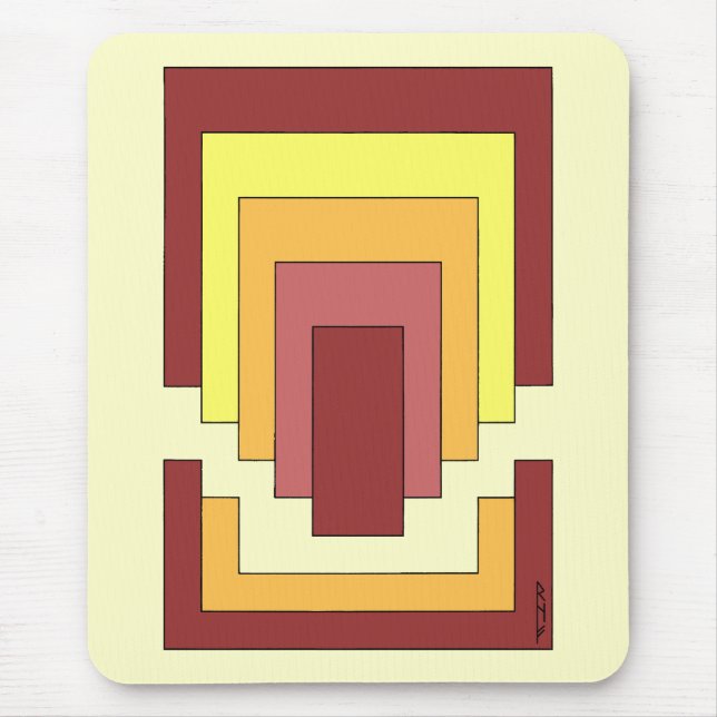 Rectangle Abstrakt Multicolor (70er Style) Mousepad (Vorne)