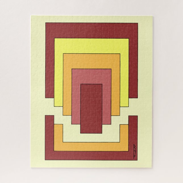 Rectangle Abstrakt Multicolor (70er Style) Puzzle (Vertikal)