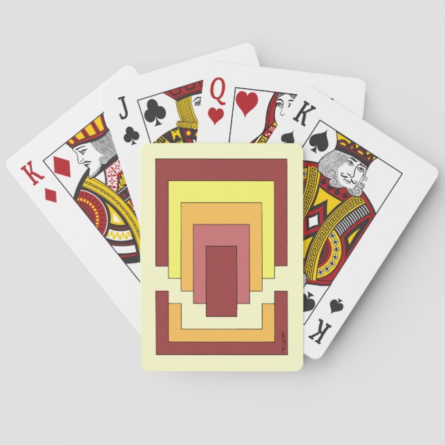 Rectangle Abstrakt Multicolor (70er Style) Spielkarten (Rückseite)