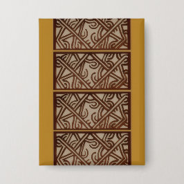 Rectangle Button with Gold Design