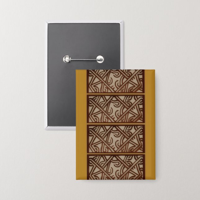 Rectangle Button with Gold Design (Vorderseite/Rückseite)