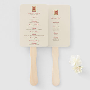 Rectangle Double Happiness Chinesisches Hochzeitsp Fächer