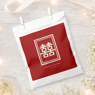 Rectangle Double Happiness Klassische chinesische Geschenktütchen