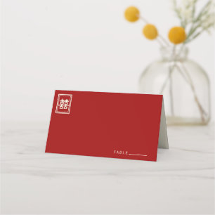 Rectangle Double Happiness Klassische chinesische Platzkarte