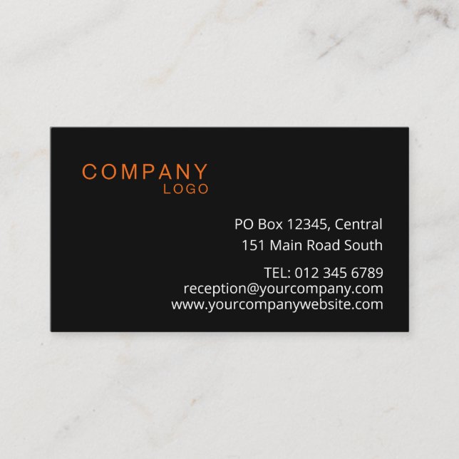 RECTANGLE LOGO COMPANDED Business CUSTOM Visitenkarte (Vorderseite)