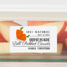 Rectangle Modernes Canning Label gepickte Karotte