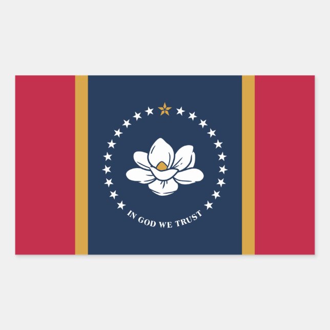 Rectangle sticker with Flag of Mississippi State (Vorderseite)