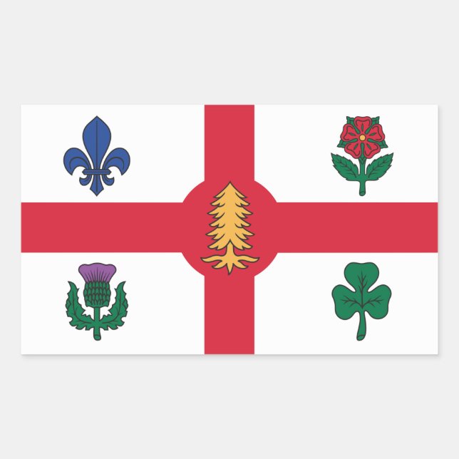 Rectangle sticker with Flag of Montreal, Canada (Vorderseite)