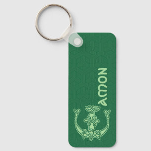 Rectangular Celtic Knot Decorative Capital E Schlüsselanhänger