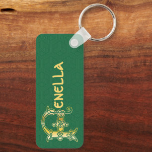 Rectangular Celtic Knot Decorative Capital F Schlüsselanhänger