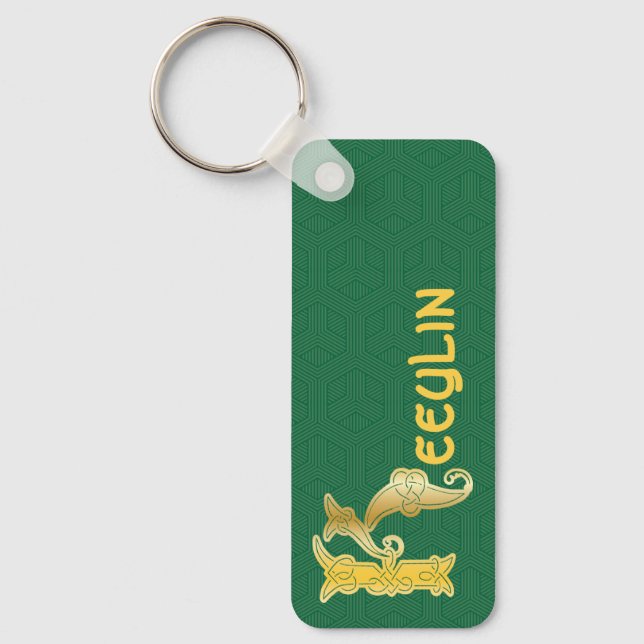 Rectangular Celtic Knot Decorative Capital K Schlüsselanhänger (Vorderseite)