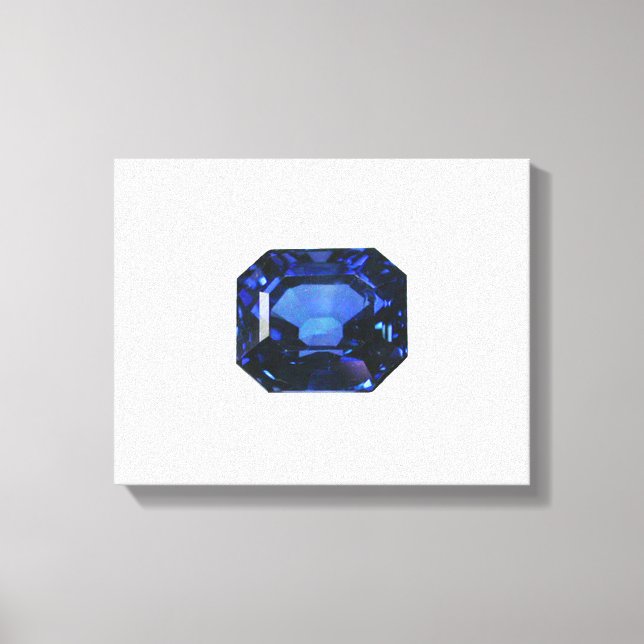 Rectangular Sapphire Blue Pattern Leinwanddruck (Vorderseite)