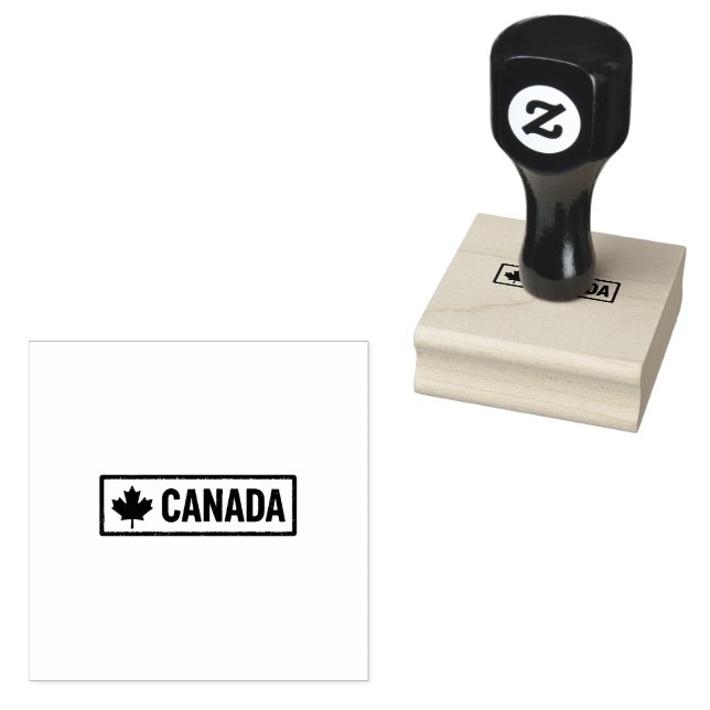 Rectangular Styling Canada Logo Printed Jet Black  Gummistempel (Stempel)