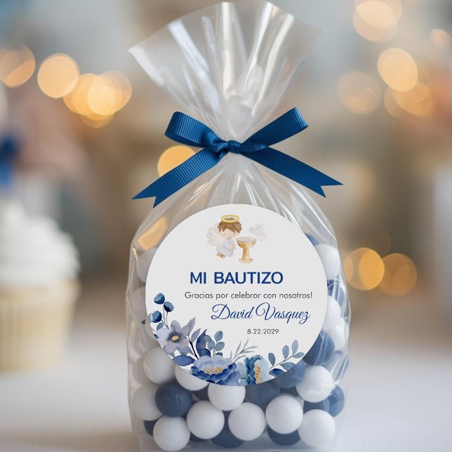 Recuerdos Bautizo Boy Angel Taufe Favoriten Gesche Runder Aufkleber (Von Creator hochgeladen)