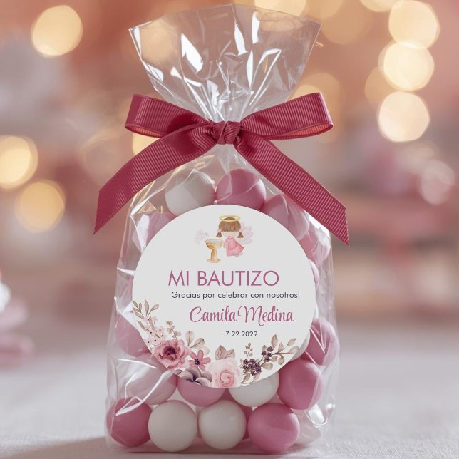 Recuerdos Bautizo Girl Angel Taufe Favoriten Gesch Runder Aufkleber (Von Creator hochgeladen)