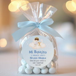 Recuerdos Bautizo Niedliche Taufe im ersten Jahr F Runder Aufkleber