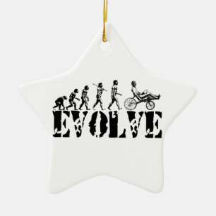 Recumbent Fahrrad-Evolutions-Spaß trägt Kunst zur Keramik Ornament