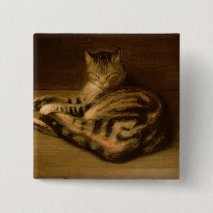 Recumbent Katze, 1898 Button