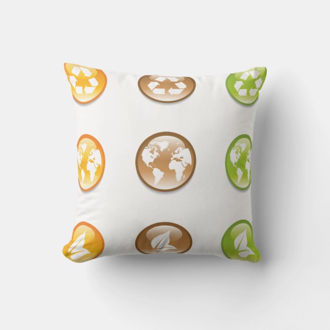 Recyceln des Elementethrow-Kissens Kissen (Vorderseite)