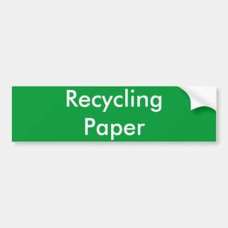Recyceln des Papiers Autoaufkleber