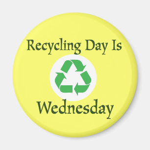 Recyceln des Tagesmittwoch-Erinnerungs-Magneten Magnet