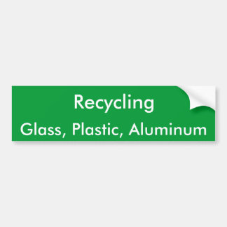 Recyceln, Glas, Plastik, Aluminium Autoaufkleber