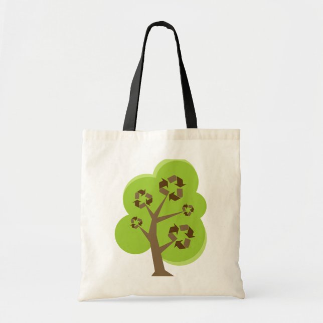 Recyceln Sie Baum-Grün Tragetasche (Vorne)