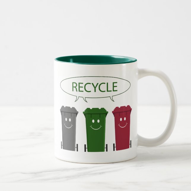 Recyceln Sie Behälter Zweifarbige Tasse (Rechts)