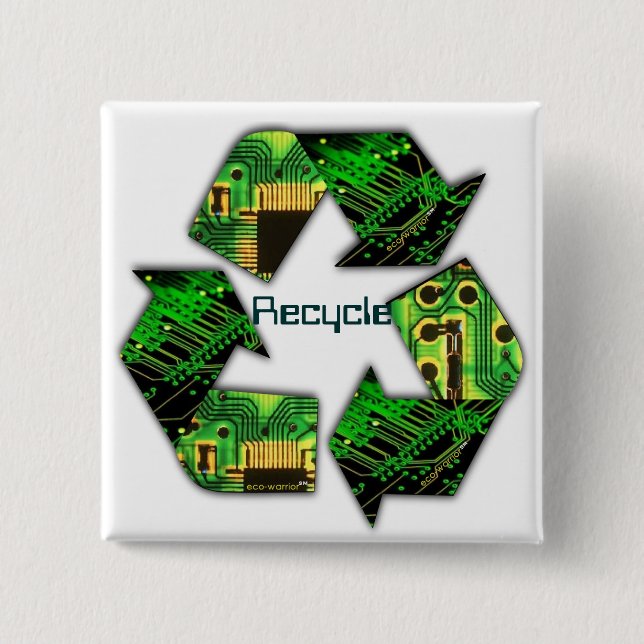 Recyceln Sie Elektronik-Knopf Button (Vorderseite)