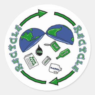 Recyceln Sie Erdaufkleber Runder Aufkleber