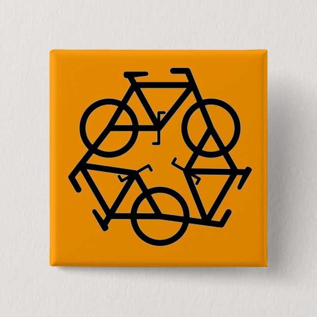 Recyceln Sie Fahrrad-Logo-Symbol Button (Vorderseite)