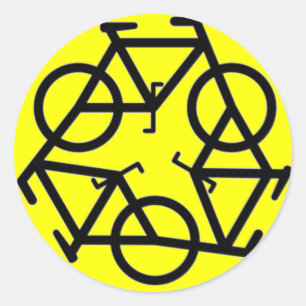 Recyceln Sie Fahrrad-Logo-Symbol Runder Aufkleber