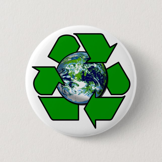 Recyceln Sie für Planeten-Erde Button (Vorderseite)