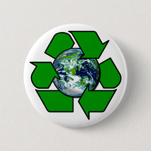 Recyceln Sie für Planeten-Erde Button