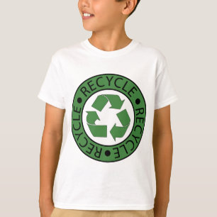 Recyceln Sie grüne Buchstaben des Logo-BK T-Shirt