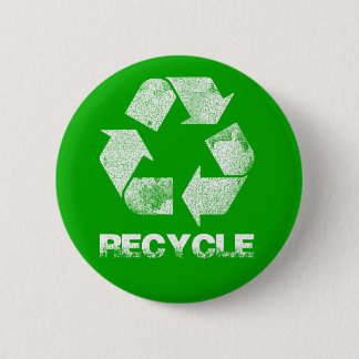 Recyceln Sie grünen Vintagen Knopf Button