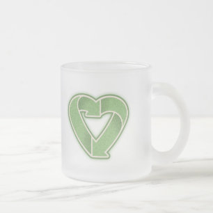 Recyceln Sie Herz Mattglastasse