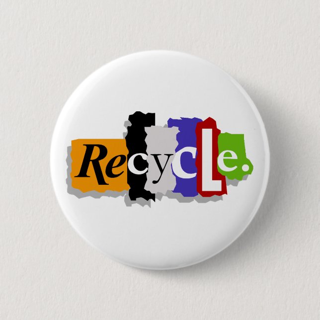 Recyceln Sie Knopf Button (Vorderseite)