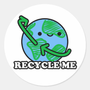 "Recyceln Sie mich" Erdaufkleber Runder Aufkleber