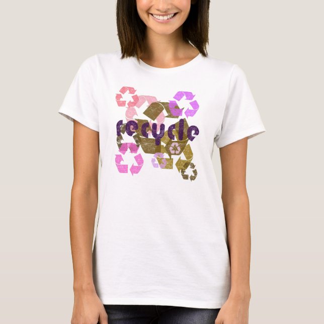 Recyceln Sie Rosa u. das Shirt der Brown (Vorderseite)
