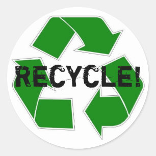 Recyceln Sie! Runder Aufkleber
