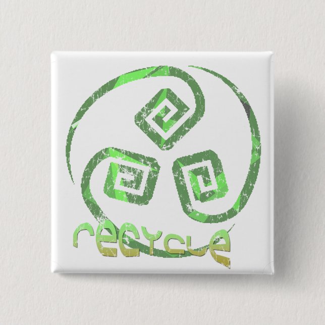 Recyceln Sie Stammes- Knopf Button (Vorderseite)