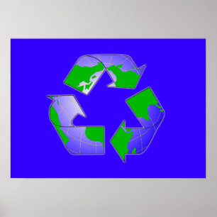 Recyceln Sie Symbol mit Erdplakat Poster