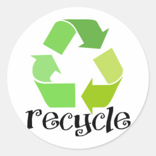 Recyceln Sie Symbol! Runder Aufkleber