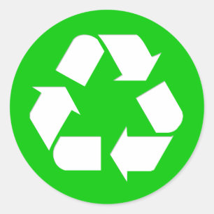 Recyceln Sie Symbol - verringern Sie, verwenden Runder Aufkleber