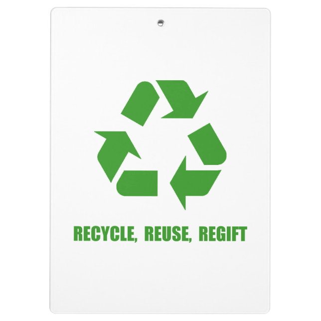 Recyceln Sie Wiederverwendung Regift Klemmbrett (Rückseite)