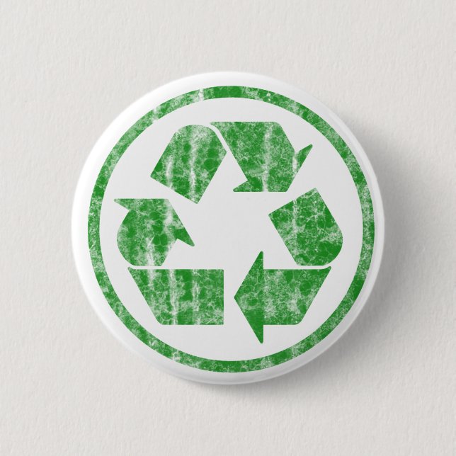 Recyceln, um die Planeten-Erde, Symbol zu retten Button (Vorderseite)