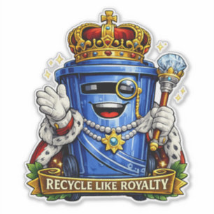 Recyceln wie Königlichkeit - Wheelie Bin Aufkleber
