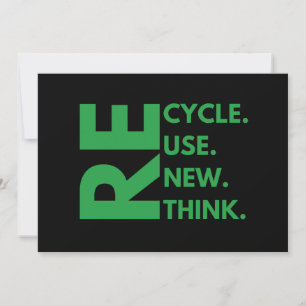 Recyceln Wiederverwenden Erneuern Umdenken Tag der Einladung