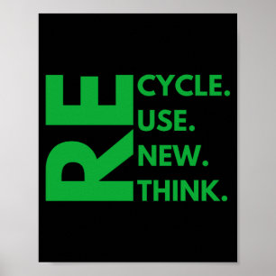 Recyceln Wiederverwenden Erneuern Umdenken Tag der Poster